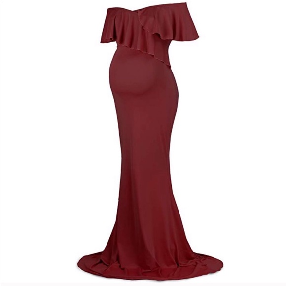 Maternity Dresses & Skirts - Maternity Off The Shoulder Gown Maternity Dresses & Skirts - Maternity Off The Shoulder Gown